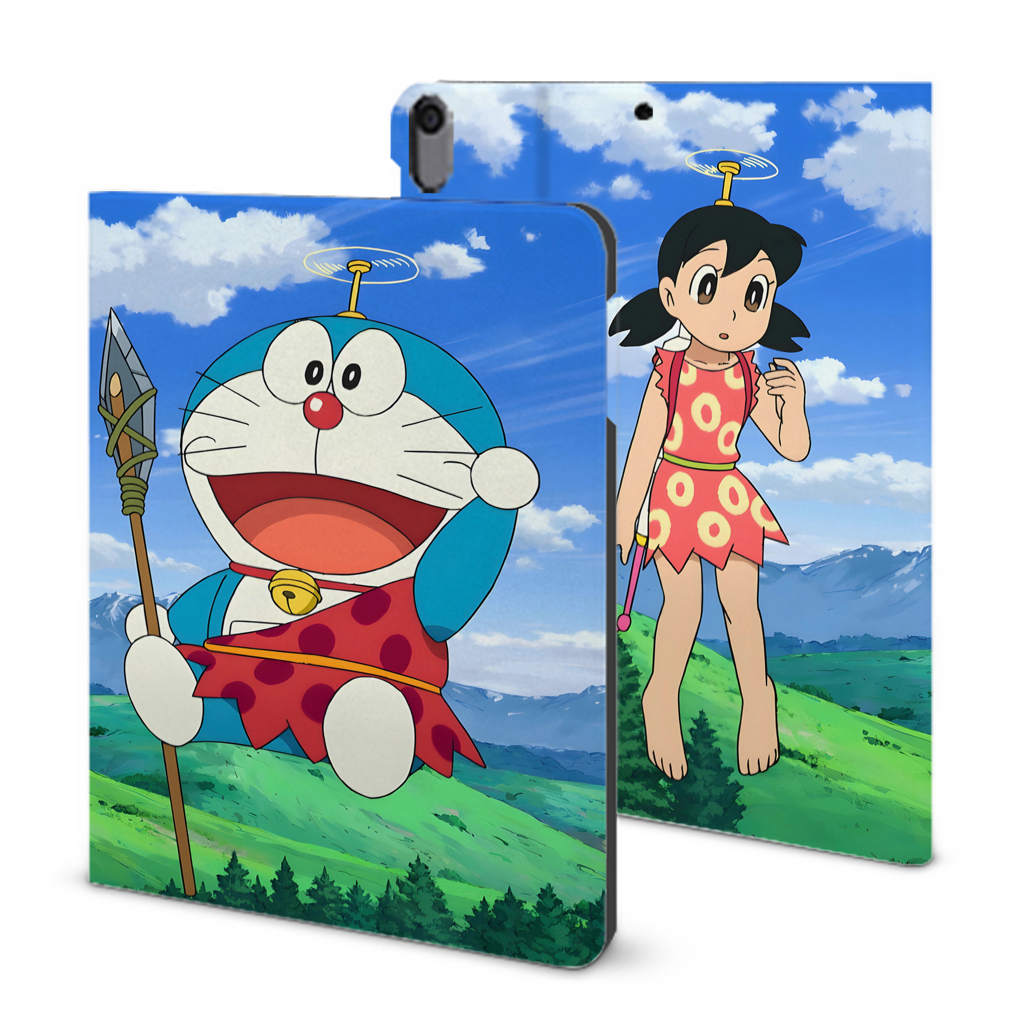 （画像用） ドラえもん Doraemon IPad ケース ブック型 PUレザー TPU 耐衝撃 軽量 薄型 ペン収納なし 全面保護 IPad 各モデル対応